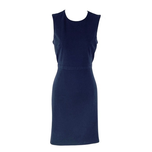 Ann Taylor navy blue sleeveless sheath dress 00P 00 petite H14 - Picture 1 of 13